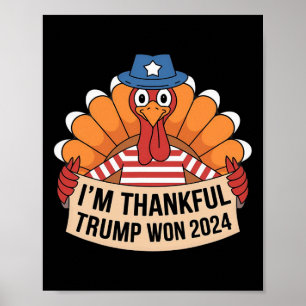 Trump Erntedank 2024 Shirt Ich bin dankbar Trump W Poster