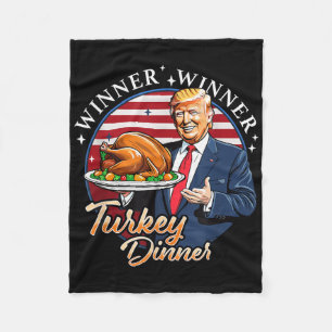 Trump Erntedank Spaß Funny Trump Gewinner Fleecedecke