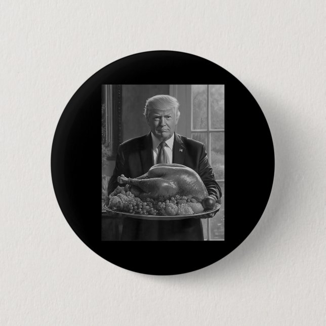 Trump Erntedank Türkei Funny Celebration Button (Vorderseite)