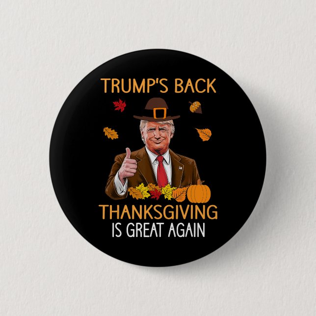 Trump-Erntedank Türkei Herbstfall Dankbarkeit Männ Button (Vorderseite)