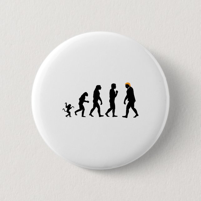 Trump Evolution Resist Funny Donald Trump Button (Vorderseite)