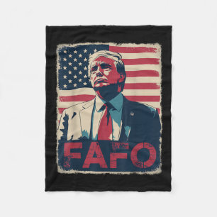 Trump Fafo F rund um die Retro-Fahne Fleecedecke