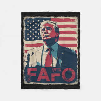 Trump Fafo F rund um die Retro-Fahne Fleecedecke