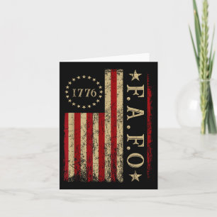 Trump Fafo F rund um die Retro-Fahne Karte