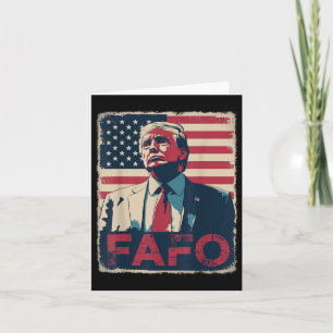 Trump Fafo F rund um die Retro-Fahne Karte