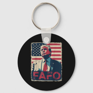 Trump Fafo F rund um die Retro-Fahne Schlüsselanhänger