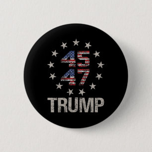 Trump-Fahne 2024 (auf dem Stapel): Amerika als Tru Button