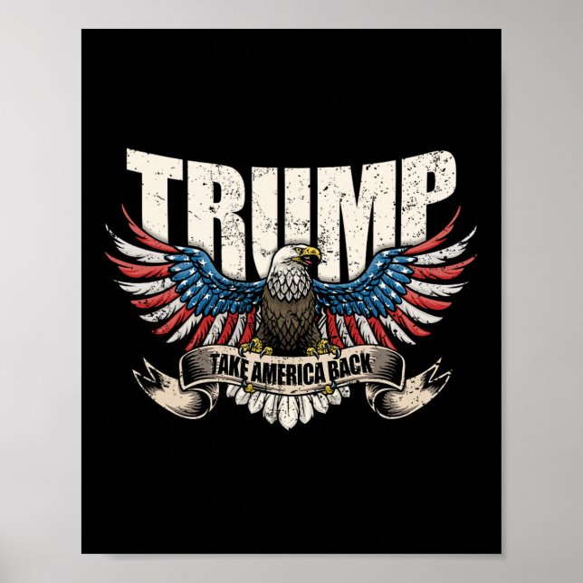 Trump-Fahne 2024 nimmt Amerika für männliche Fraue Poster (Vorne)