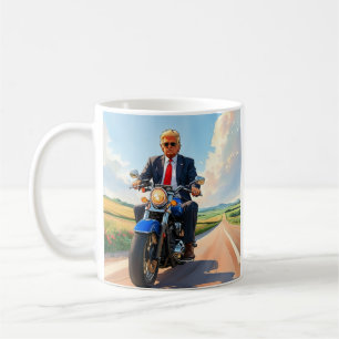 Trump fährt Motorrad Beautiful Road America USA Kaffeetasse