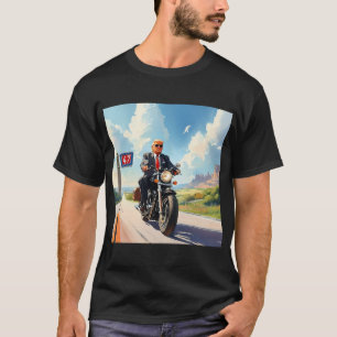 Trump fährt Motorrad über 47 Schildern SüdwestUSA T-Shirt