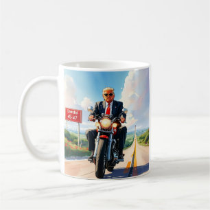 Trump fährt Motorrad über 47 Zeichen Schöne USA Kaffeetasse