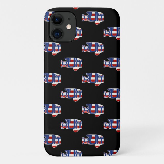 TRUMP-FANGflagge auf schwarz Case-Mate iPhone Hülle (Rückseite)