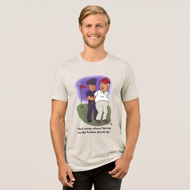 Trump Felonies Men's Oatmehl Tri-Blend Shirt (Vorderseite voll)