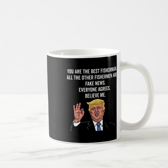Trump Fisherman Funny Fisher Hook Geschenke Kaffeetasse (Rechts)