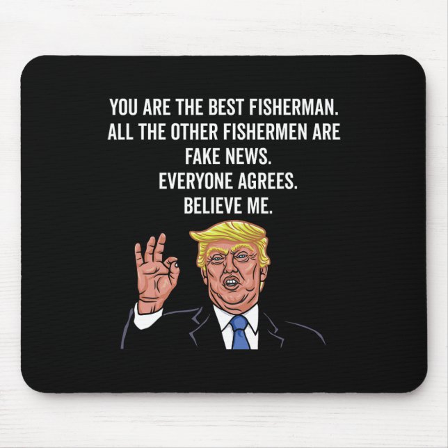 Trump Fisherman Funny Fisher Hook Geschenke Mousepad (Vorne)