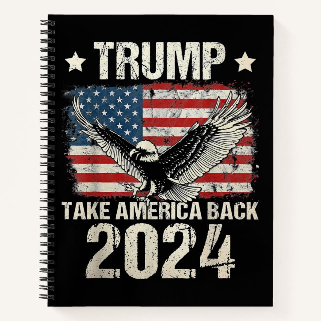 Trump-Flagge von 2024 nimmt Amerika zurück - Fraue Notizbuch (Vorderseite)