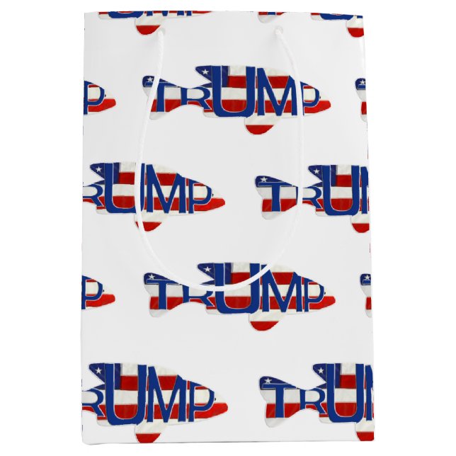 TRUMP-Flaggenfischdesign Mittlere Geschenktüte (Vorderseite)