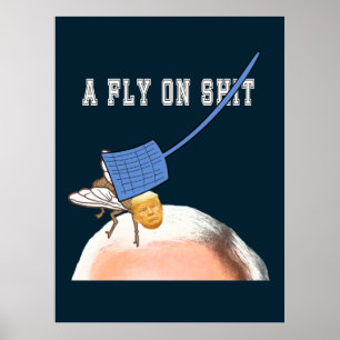 Trump Fly on Pence Head mit Flyswatter, ZFJ Poster