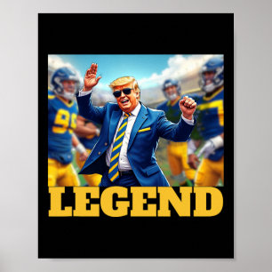 Trump Footbyll tanzende Kollegium blau und gelb Poster