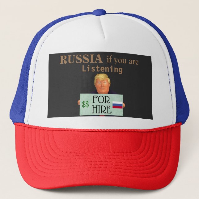 Trump For Hire Hat Truckerkappe (Vorderseite)