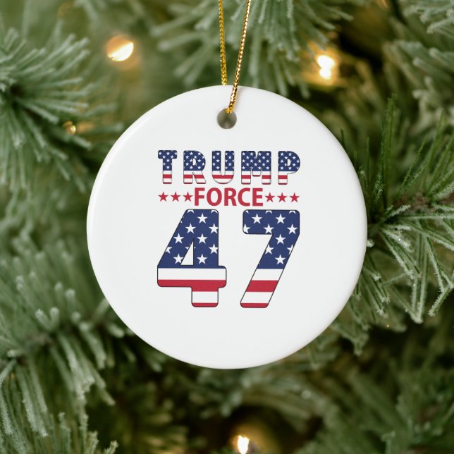 Trump Force 47 Keramik Ornament (Baum)