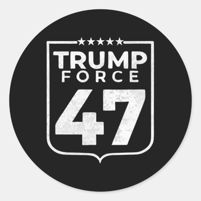 Trump Force 47 Runder Aufkleber (Vorderseite)