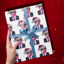 Trump-Foto | Trump bläst Blase Gum Weihnachten