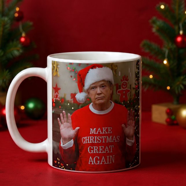 Trump-Foto | Trump macht Weihnachten wieder großar Kaffeetasse (Von Creator hochgeladen)