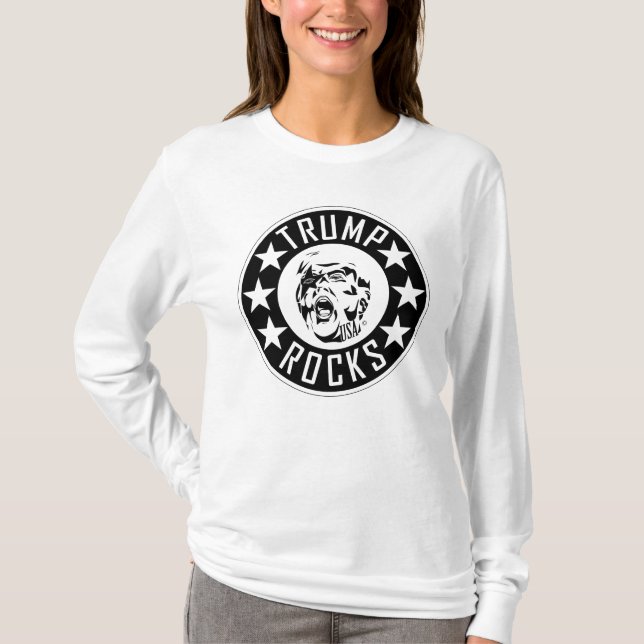 Trump frappe le T-shirt à manches longues pour fem (Devant)