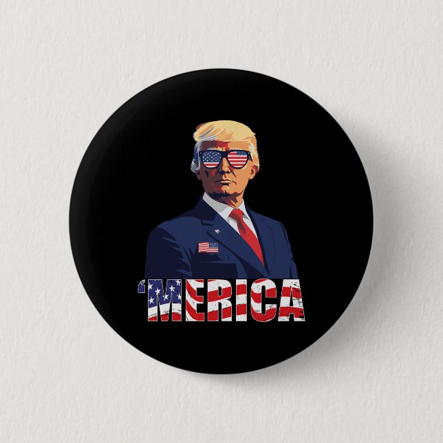 Trump freut sich über den 4. Juli Trumps amerikani Button (Vorderseite)