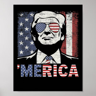 Trump freut sich über den 4. Juli Trumps amerikani Poster