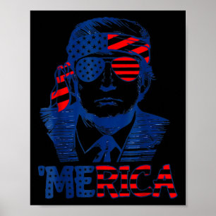 Trump freut sich über den 4. Juli Trumps amerikani Poster