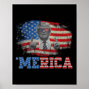 Trump freut sich über den 4. Juli Trumps amerikani Poster