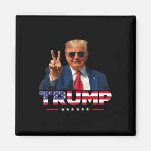 Trump - Friedenszeichen Hand USA Flagge Trump 2024 Magnet