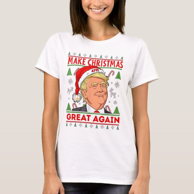 Trump frohe Weihnachts-Shirt, Donald Trump Women T-Shirt (Vorderseite)