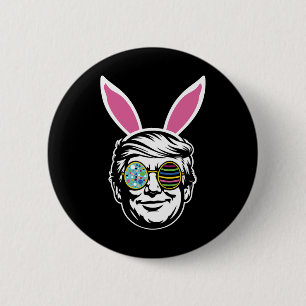 Trump Fröhlicher Osterhase Ei Jagd Frühling Lustig Button