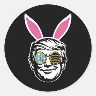 Trump Fröhlicher Osterhase Ei Jagd Frühling Lustig Runder Aufkleber