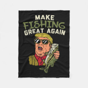 Trump Funny Fisherman Angler G Fleecedecke