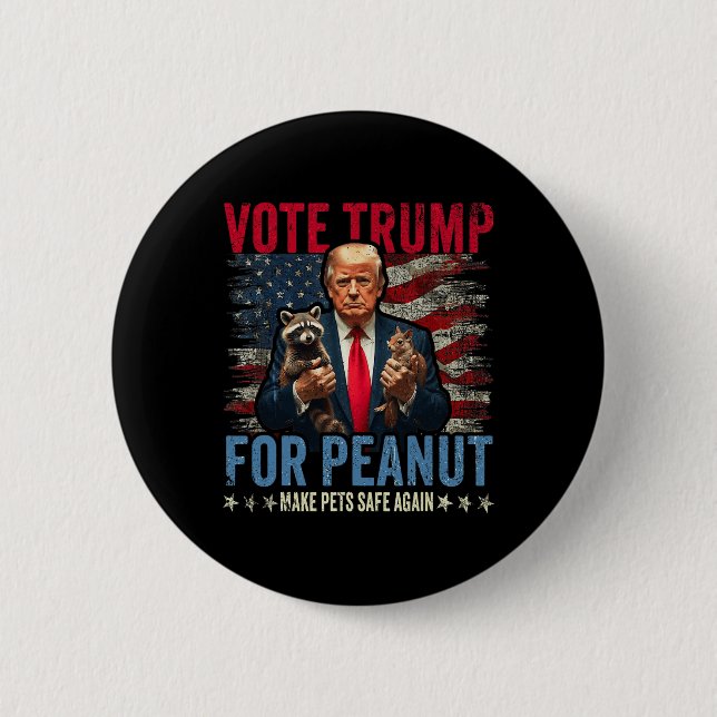 Trump für Erdnuss das Eichhörnchen sorgen für Sich Button (Vorderseite)