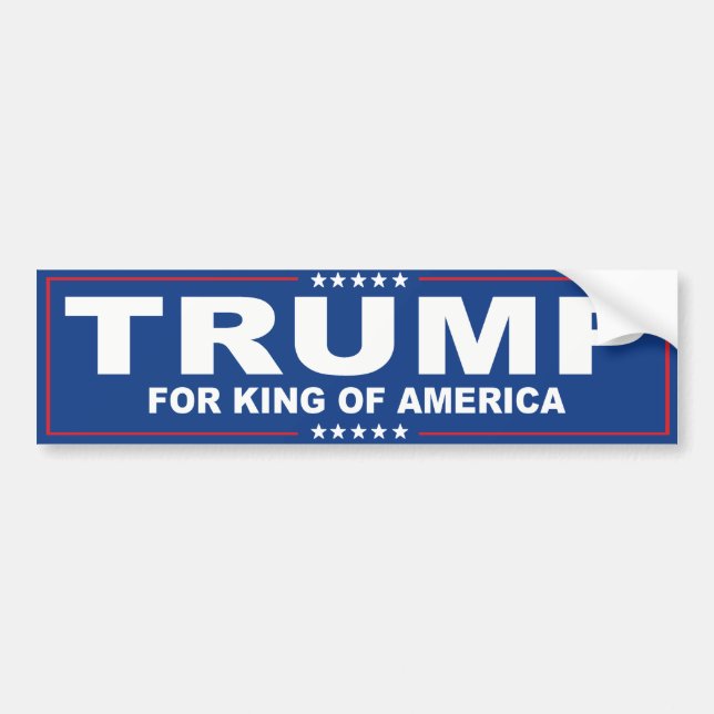Trump für König von Amerika - Blue Trump -.png Autoaufkleber (Vorne)