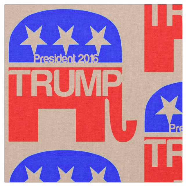 Trump für Präsident 2016 Elefant Stoff (Nahaufnahme)