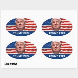 Trump für Präsident 2024 Ovaler Aufkleber