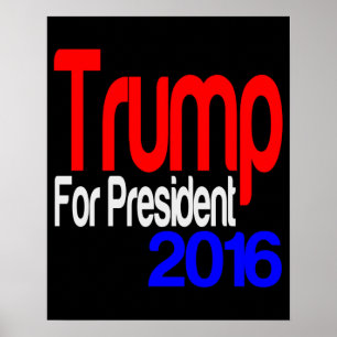 Trump für Präsident Red White und Blue Poster