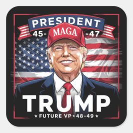 Trump Future VP 48-49 Quadratischer Aufkleber