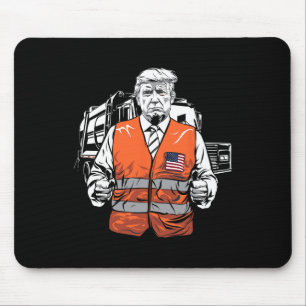 Trump Garbyge Truck Vest Mousepad