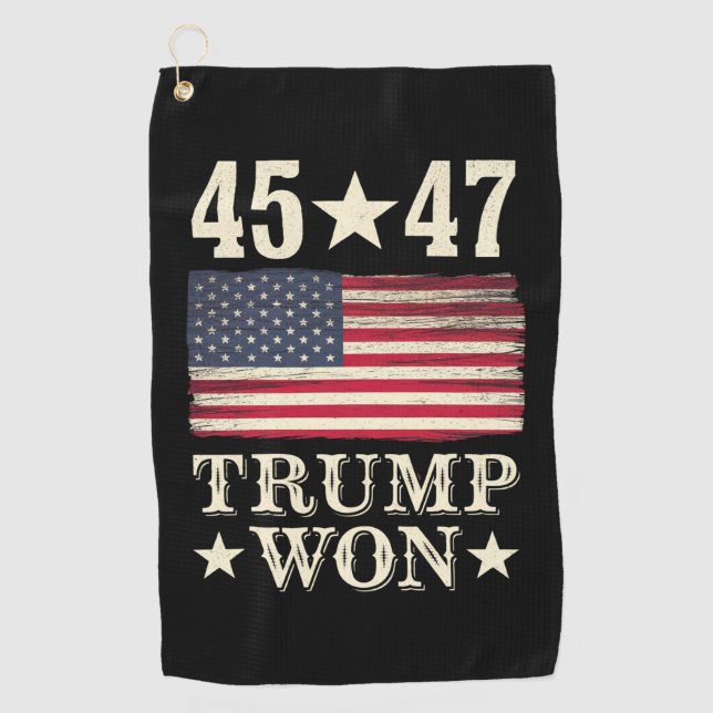 Trump gewann 2024 45 47. US-Präsident Flagge Golfhandtuch (Vorderseite)