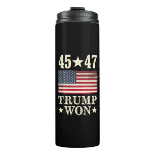 Trump gewann 2024 45 47. US-Präsident Flagge Thermosbecher