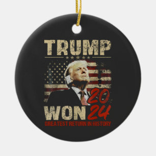 Trump gewann 2024 Beste Rendite in der Geschichte Keramik Ornament