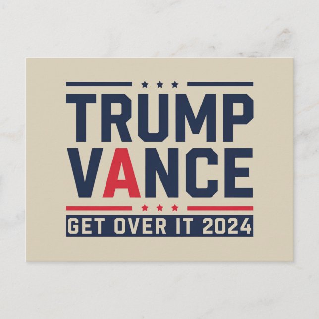 Trump gewann 2024 den Präsidenten Trump Vance Postkarte (Vorderseite)