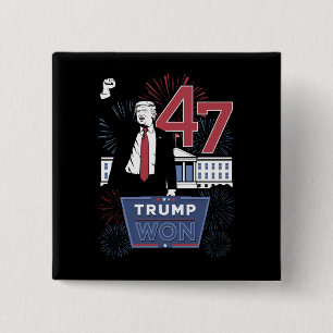 Trump gewann 2024 Präsident 47 Amerika USA Button